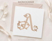 A Monogram Logo, Elegant Initial Monogram Product Image 3