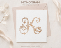 K Monogram Logo, Elegant Initial Monogram Product Image 2