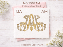 MA AM Wedding Monogram Logo | Elegant Initials Vector Product Image 8