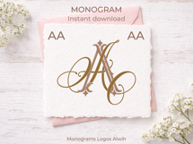 AA Wedding Monogram Logo | Elegant Initials Vector Product Image 10