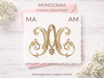 MA AM Wedding Monogram Logo | Elegant Initials Vector Product Image 2