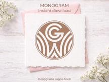 WG GW Wedding Monogram Logo | Elegant Initials Vector Product Image 5