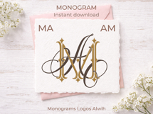 MA AM Wedding Monogram Logo | Elegant Initials Vector Product Image 2