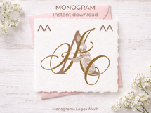 AA Wedding Monogram Logo | Elegant Initials Vector Product Image 3