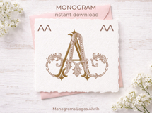 AA Wedding Monogram Logo | Elegant Initials Vector Product Image 9