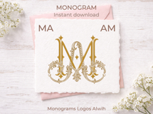 MA AM Wedding Monogram Logo | Elegant Initials Vector Product Image 2