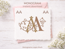 AA Wedding Monogram Logo | Elegant Initials Vector Product Image 7