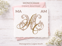 MA AM Wedding Monogram Logo | Elegant Initials Vector Product Image 4