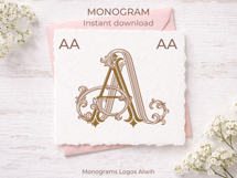AA Wedding Monogram Logo | Elegant Initials Vector Product Image 4