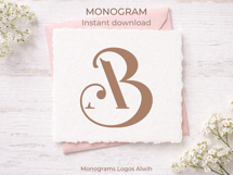 AB BA Wedding Monogram Logo | Elegant Initials Vector Product Image 5