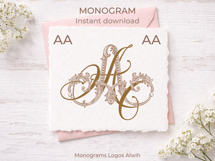 AA Wedding Monogram Logo | Elegant Initials Vector Product Image 11