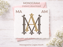 MA AM Wedding Monogram Logo | Elegant Initials Vector Product Image 2
