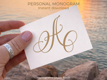 A Monogram Logo, Elegant Initial Monogram Product Image 2