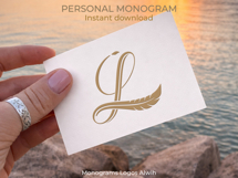 L Monogram Logo, Elegant Initial Monogram Product Image 6