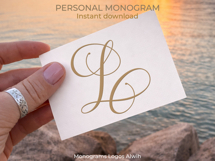 L Monogram Logo, Elegant Initial Monogram Product Image 5