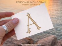 A Monogram Logo, Elegant Initial Monogram Product Image 4