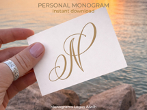 N Monogram Logo, Elegant Initial Monogram Product Image 6