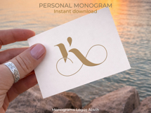 K Monogram Logo, Elegant Initial Monogram Product Image 3