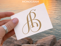 AB BA Wedding Monogram Logo | Elegant Initials Vector Product Image 6