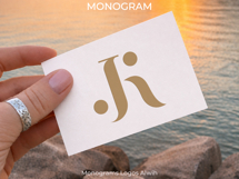 JK KJ Wedding Monogram Logo | Elegant Initials Vector Product Image 5
