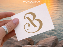 AB BA Wedding Monogram Logo | Elegant Initials Vector Product Image 6