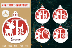 Monogram Snowman Ornament SVG Christmas Laser cut