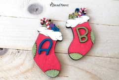 Monogram Stocking Ornaments Laser Cut Designs Product Image 4