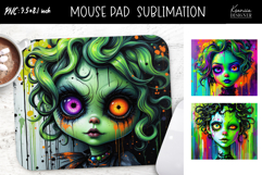 Iridescent Halloween Monster Girl | Mouse Pad Sublimation Product Image 1