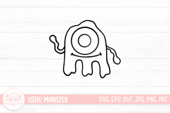 Cute Cartoon Monster Outline SVG Cut File Product Image 1
