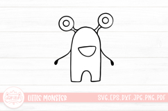 Cute Cartoon Monster Outline SVG Cut File Product Image 1