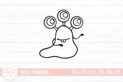 Cute Cartoon Monster Outline SVG Cut File Product Image 1