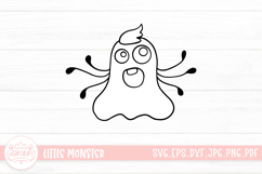 Cute Cartoon Monster Outline SVG Cut File Product Image 1