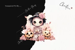 Pastel Pink Watercolor Monster Clipart | Watercolor PNG Product Image 2