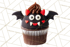 Halloween Monster Cupcake PNG, Cute Spooky Clipart Product Image 2