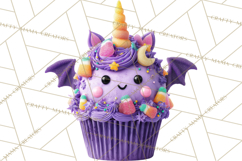 Halloween Monster Cupcake PNG, Cute Spooky Clipart Product Image 4