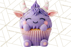 Halloween Monster Cupcake PNG, Cute Spooky Clipart Product Image 2