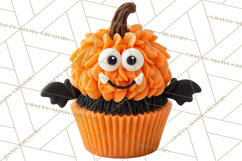 Halloween Monster Cupcake PNG, Cute Spooky Clipart Product Image 3