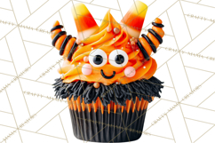 Halloween Monster Cupcake PNG, Cute Spooky Clipart Product Image 5