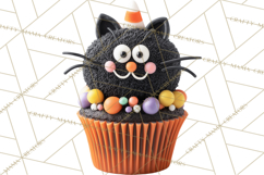 Halloween Monster Cupcake PNG, Cute Spooky Clipart Product Image 3