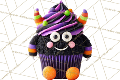 Halloween Monster Cupcake PNG, Cute Spooky Clipart Product Image 4