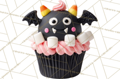 Halloween Monster Cupcake PNG, Cute Spooky Clipart Product Image 5