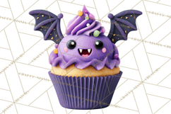 Halloween Monster Cupcake PNG, Cute Spooky Clipart Product Image 3