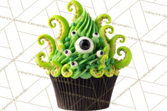 Halloween Monster Cupcake PNG, Cute Spooky Clipart Product Image 5