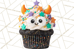 Halloween Monster Cupcake PNG, Cute Spooky Clipart Product Image 3