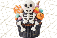 Halloween Monster Cupcake PNG, Cute Spooky Clipart Product Image 5
