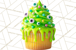Halloween Monster Cupcake PNG, Cute Spooky Clipart Product Image 3