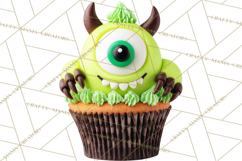 Halloween Monster Cupcake PNG, Cute Spooky Clipart Product Image 5