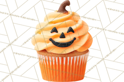 Halloween Monster Cupcake PNG, Cute Spooky Clipart Product Image 5