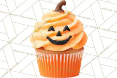 Halloween Monster Cupcake PNG, Cute Spooky Clipart Product Image 5