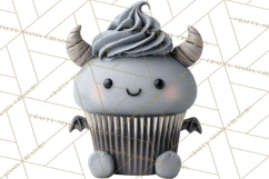 Halloween Monster Cupcake PNG, Cute Spooky Clipart Product Image 3